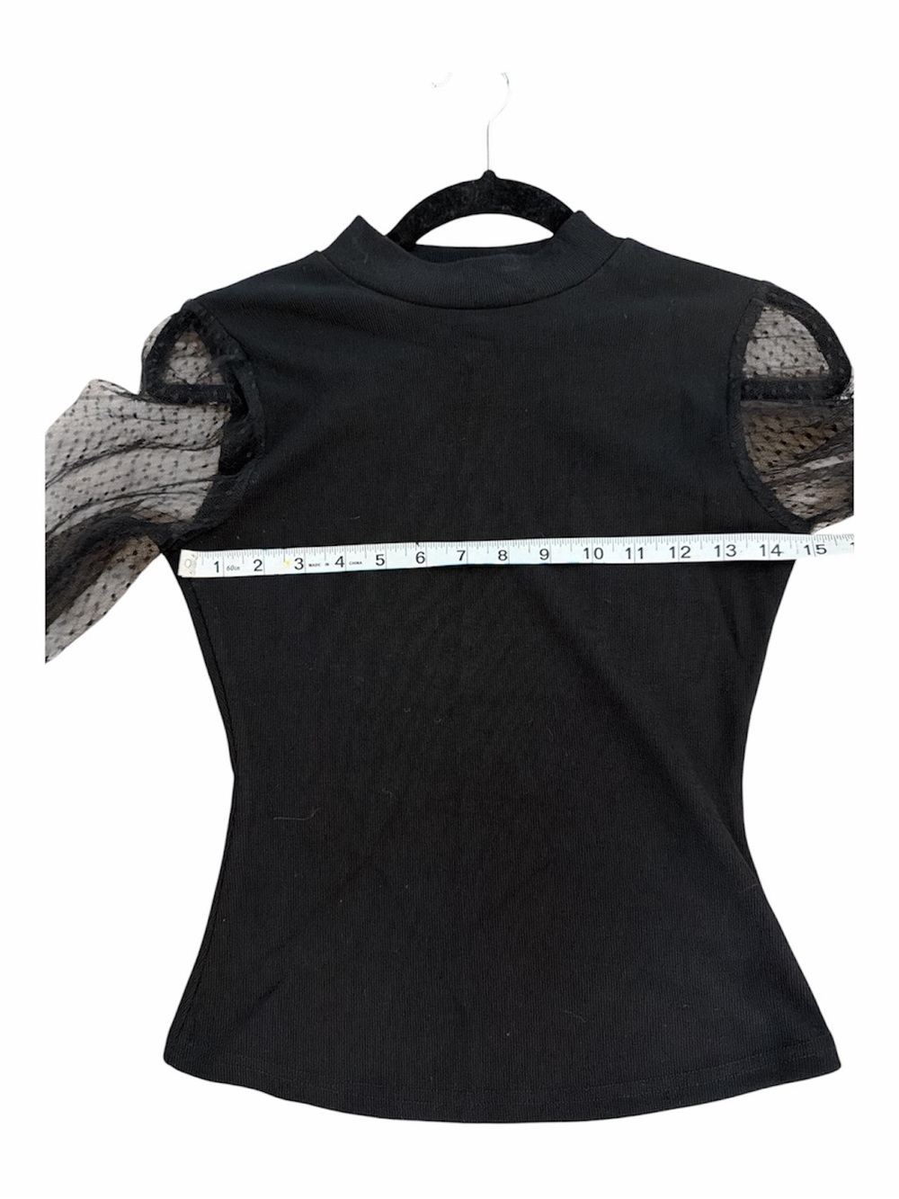 Lulu’s Black Sheer Sleeve Mock Neck Sweater size XS - Picture 4 of 4
